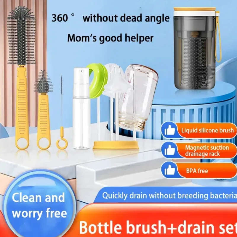 Bottle Cleaning Kit Flaskerengøringssæt™ - Praktisk på farten - Flaskebørste og -renser Discount