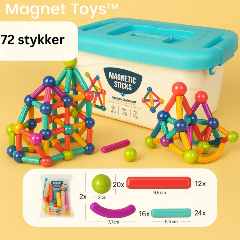 Magnet Toys™ - Udvikling af kreativitet - Magnetiske pinde Outlet