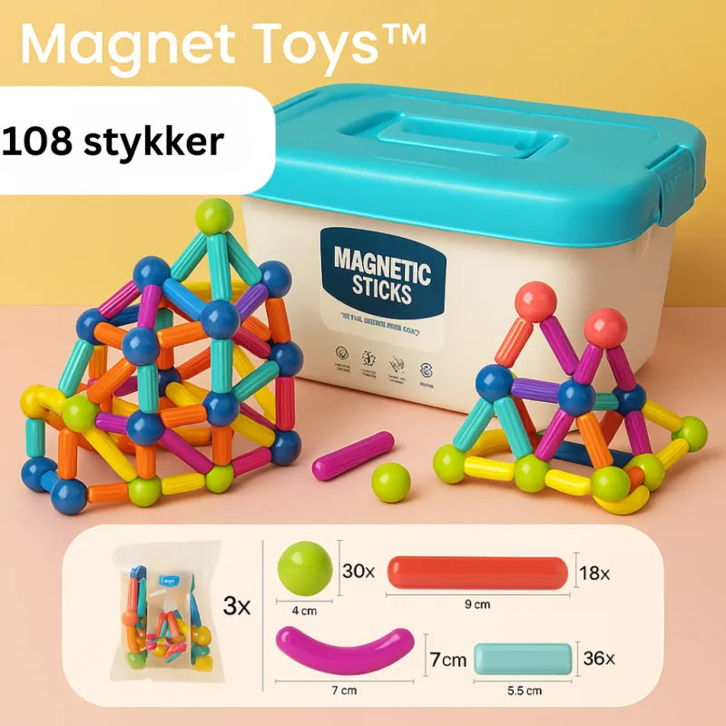 Magnet Toys™ - Udvikling af kreativitet - Magnetiske pinde Outlet