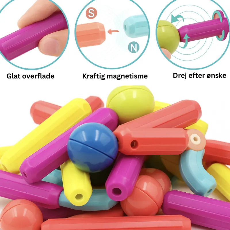Magnet Toys™ - Udvikling af kreativitet - Magnetiske pinde Outlet