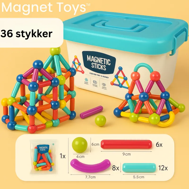 Magnet Toys™ - Udvikling af kreativitet - Magnetiske pinde Outlet