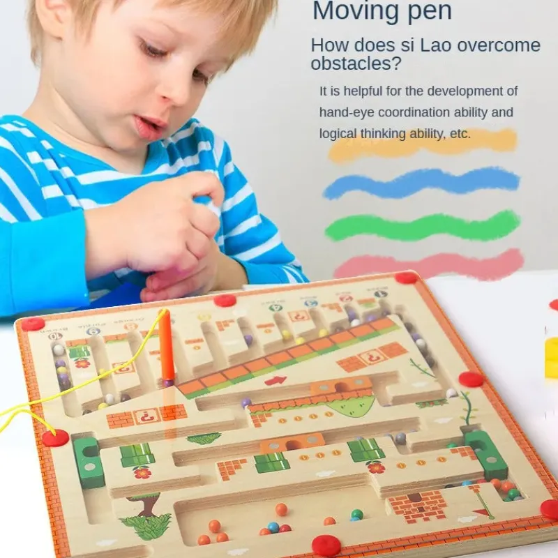 Magnetic Maze™ - Farverig tællesjov - Magnetisk puslespil i træ Fashion