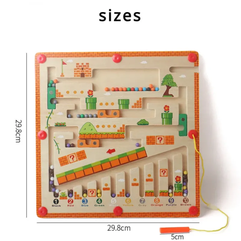 Magnetic Maze™ - Farverig tællesjov - Magnetisk puslespil i træ Fashion