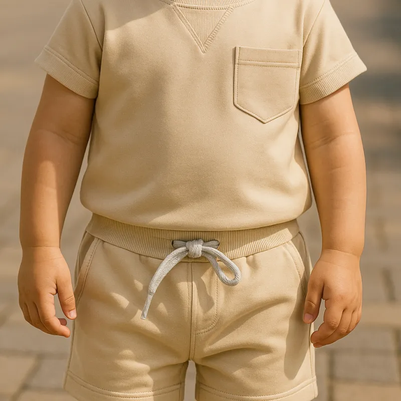Mini Fashion™ - Cool & Comfortable - Sommersæt til småbørn Beige Online