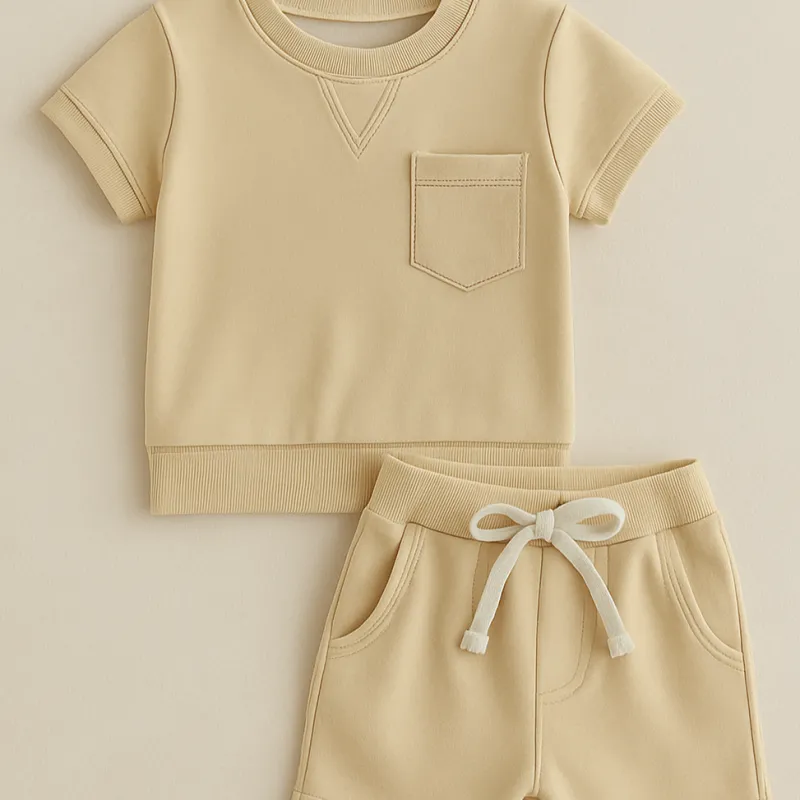 Mini Fashion™ - Cool & Comfortable - Sommersæt til småbørn Beige Online
