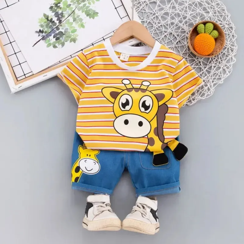 Mini Fashion™ - Girafprint - Tøjsæt i bomuld Online