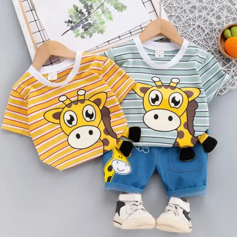 Mini Fashion™ - Girafprint - Tøjsæt i bomuld Online