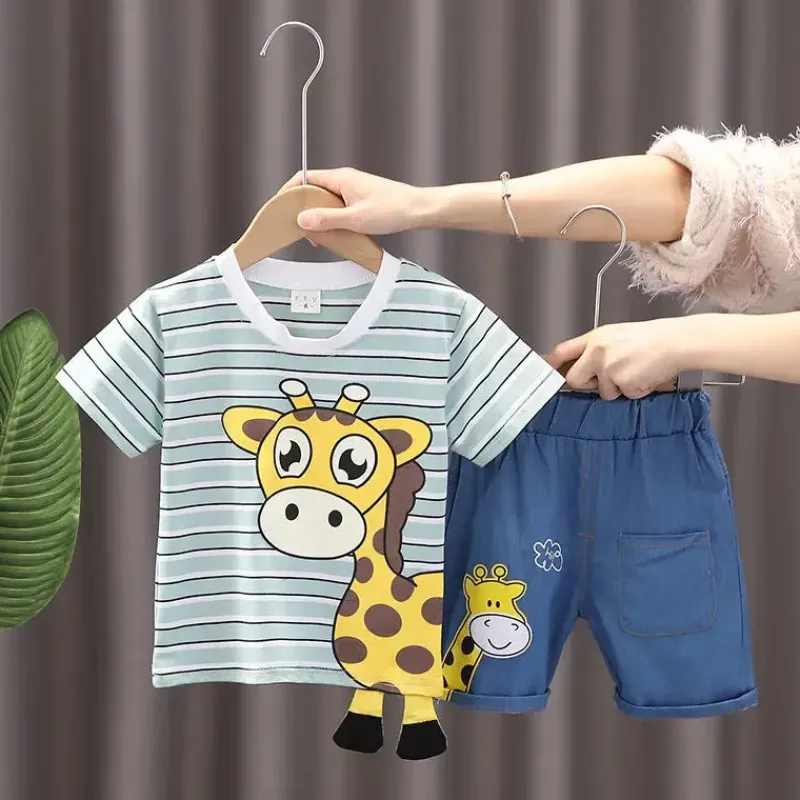 Mini Fashion™ - Girafprint - Tøjsæt i bomuld Online