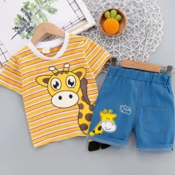 Mini Fashion™ - Girafprint - Tøjsæt i bomuld Online