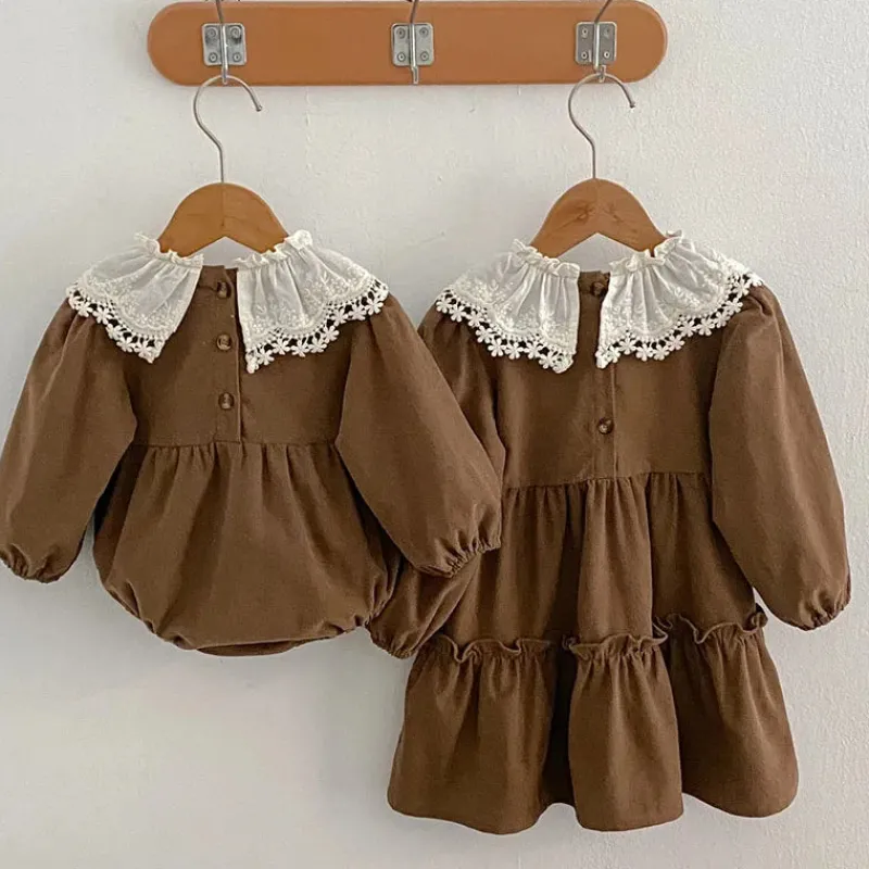 Mini Fashion™ - Kjole - Beige mønsterKomfortabel og stilfuld - Forår Romper Kjoler Børn Sale