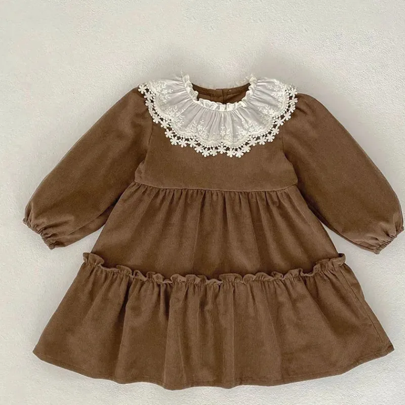 Mini Fashion™ - Kjole - Beige mønsterKomfortabel og stilfuld - Forår Romper Kjoler Børn Sale