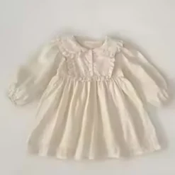 Mini Fashion™ - Kjole - Beige mønsterKomfortabel og stilfuld - Forår Romper Kjoler Børn Sale