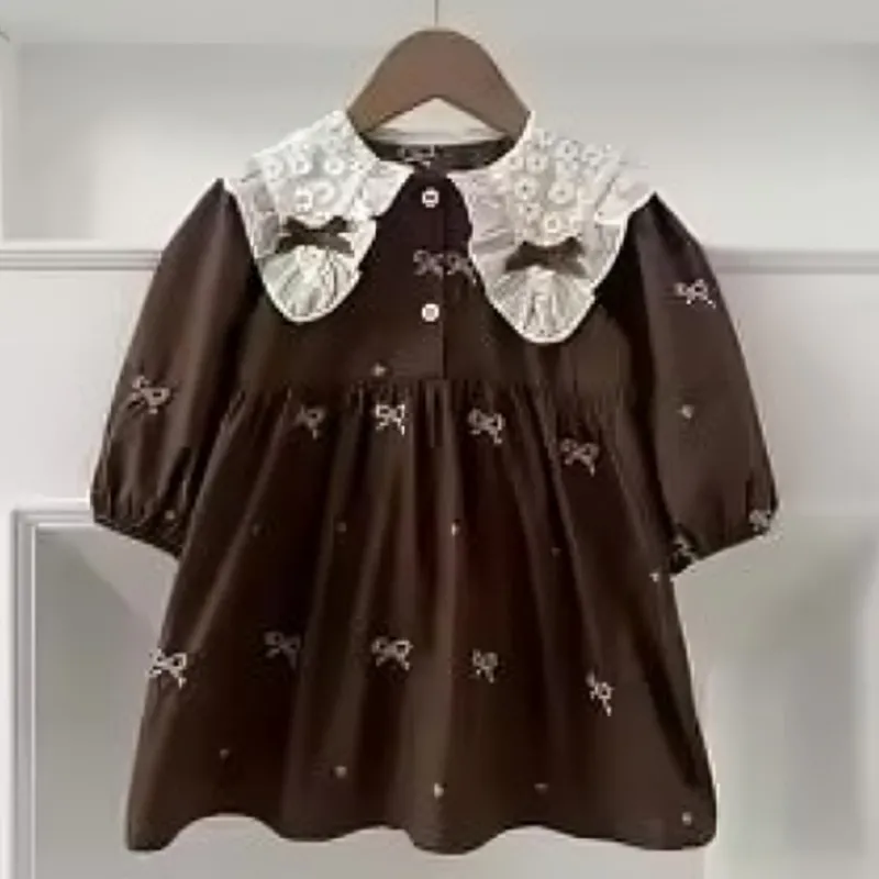 Mini Fashion™ - Kjole - Beige mønsterKomfortabel og stilfuld - Forår Romper Kjoler Børn Sale