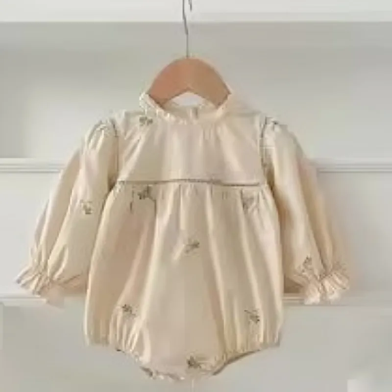 Mini Fashion™ - Kjole - Beige mønsterKomfortabel og stilfuld - Forår Romper Kjoler Børn Sale