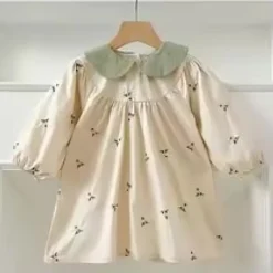 Mini Fashion™ - Kjole - Beige mønsterKomfortabel og stilfuld - Forår Romper Kjoler Børn Sale