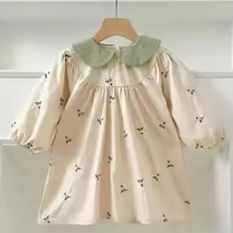 Mini Fashion™ - Kjole - Beige mønsterKomfortabel og stilfuld - Forår Romper Kjoler Børn Sale