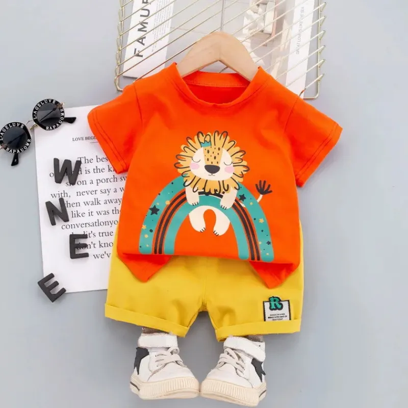 Mini Fashion™ - Løveprint - Sommersæt til drenge New