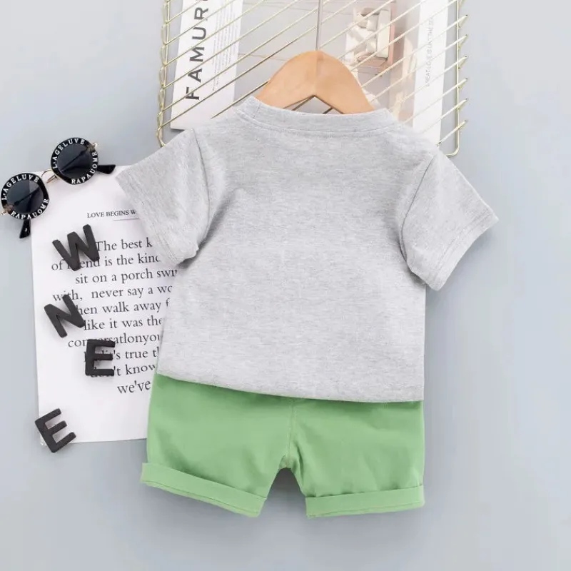 Mini Fashion™ - Løveprint - Sommersæt til drenge New