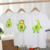 Mini Fashion™ - Match Med Familien - Avocado T-shirts Hvid New