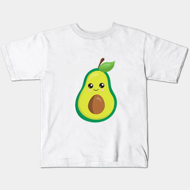 Mini Fashion™ - Match Med Familien - Avocado T-shirts Hvid New