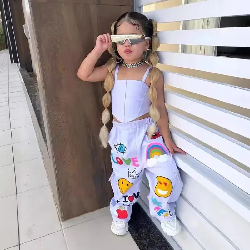 Mini Fashion™ - Moderigtigt sæt med tanktop og bukser til børn Hvid Clearance