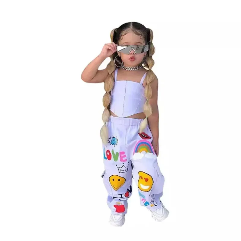 Mini Fashion™ - Moderigtigt sæt med tanktop og bukser til børn Hvid Clearance