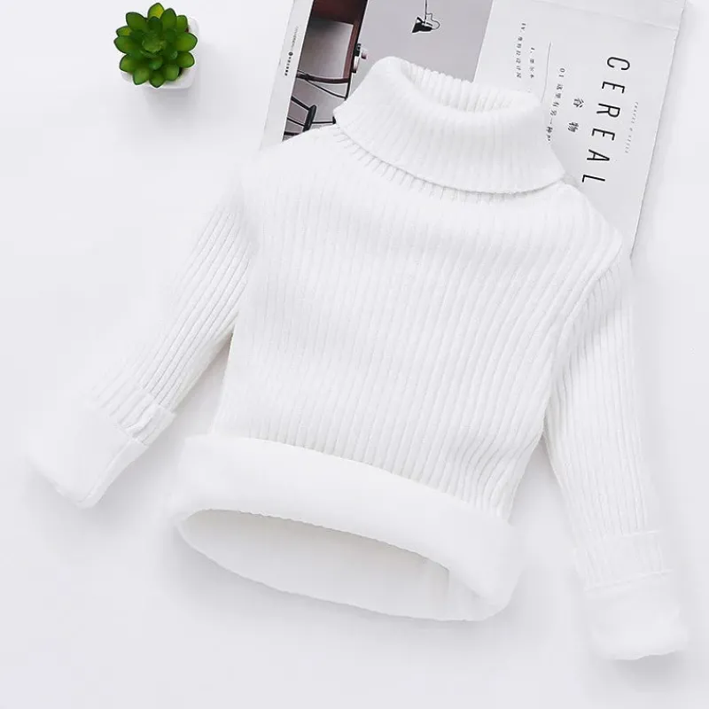 Kinder Gewatteerde Effen Coltrui Mini Fashion™ - Quiltet Ensfarvet Rullekrave til Børn Online