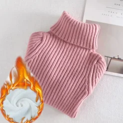 Kinder Gewatteerde Effen Coltrui Mini Fashion™ - Quiltet Ensfarvet Rullekrave til Børn Online