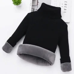Kinder Gewatteerde Effen Coltrui Mini Fashion™ - Quiltet Ensfarvet Rullekrave til Børn Online