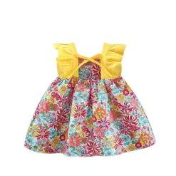 Mini Fashion™ - Sødt Blomsterdesign - Pigekjole med hat Outlet