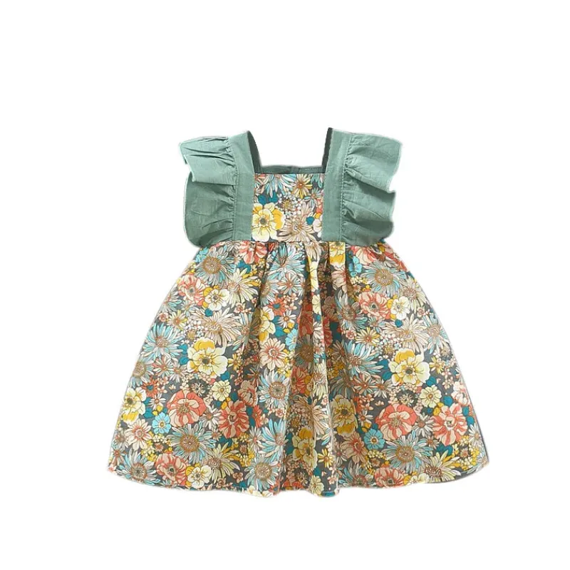 Mini Fashion™ - Sødt Blomsterdesign - Pigekjole med hat Outlet