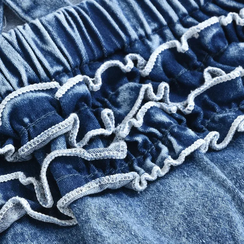 Mini Fashion™ - Sødt look - Denim Romper Best