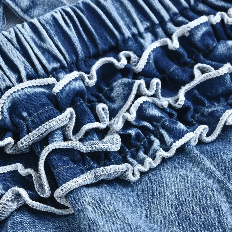 Mini Fashion™ - Sødt look - Denim Romper Best