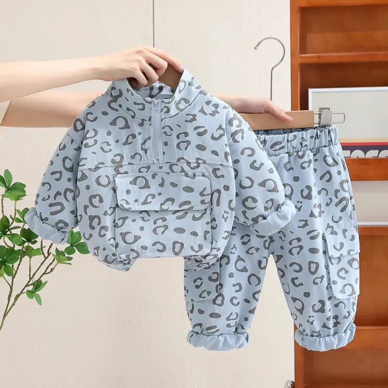 Mini Fashion™ - Sejt Leopardprint - 2-delt Tøjsæt Online