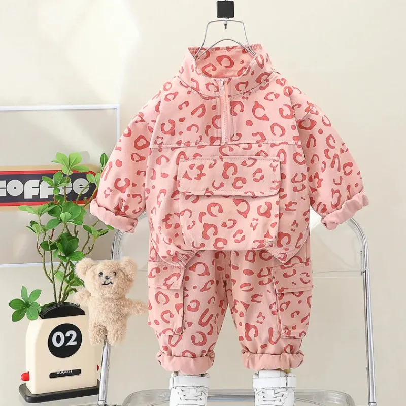 Mini Fashion™ - Sejt Leopardprint - 2-delt Tøjsæt Online