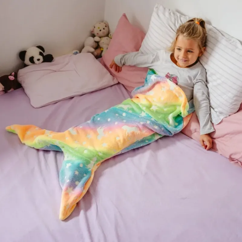Mini Fashion™ - Selvlysende i Mørket - Havfrue-sovepose Hot