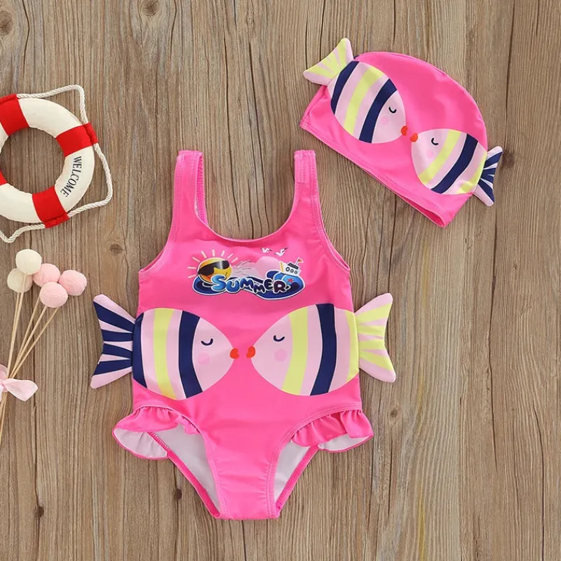 Mijn Hummeltje Mini Fashion™ - Sjovt Fiskeprint - Badedragt til piger New
