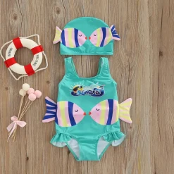 Mijn Hummeltje Mini Fashion™ - Sjovt Fiskeprint - Badedragt til piger New