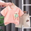 Mini Fashion™ - Stribet Sommersæt - Tøjsæt til Børn i Bomuld Clearance