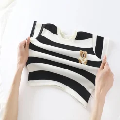 Mini Fashion™ - Stripes Fun - Shorts sæt i bomuld Hot