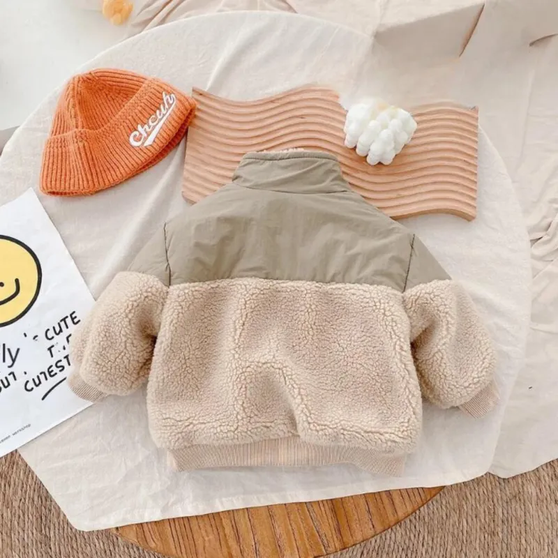 Mini Fashion™ - Super Varm - Fleece-lammeuldsjakke Khaki Discount
