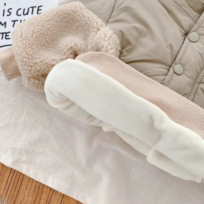 Mini Fashion™ - Super Varm - Fleece-lammeuldsjakke Khaki Discount
