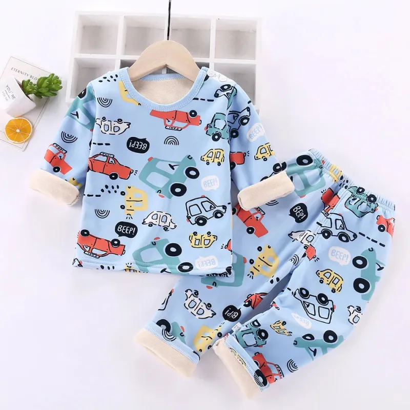 Kinder Cartoon Fleece Pyjama Mini Fashion™ - Tegneserie-fleece-pyjamas til børn Discount