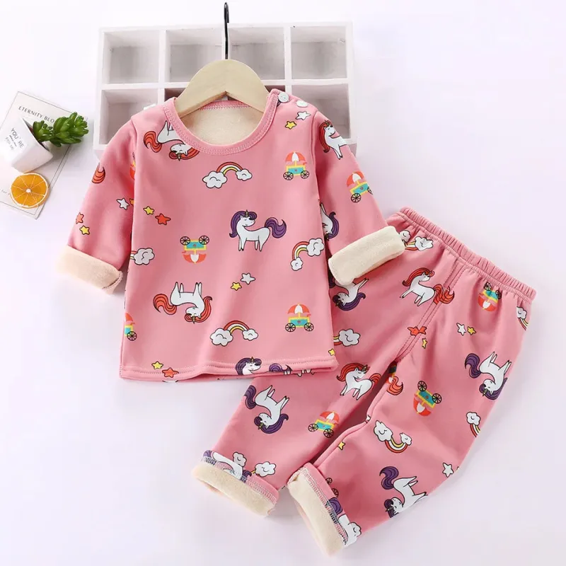 Kinder Cartoon Fleece Pyjama Mini Fashion™ - Tegneserie-fleece-pyjamas til børn Discount