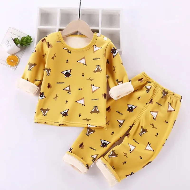 Kinder Cartoon Fleece Pyjama Mini Fashion™ - Tegneserie-fleece-pyjamas til børn Discount
