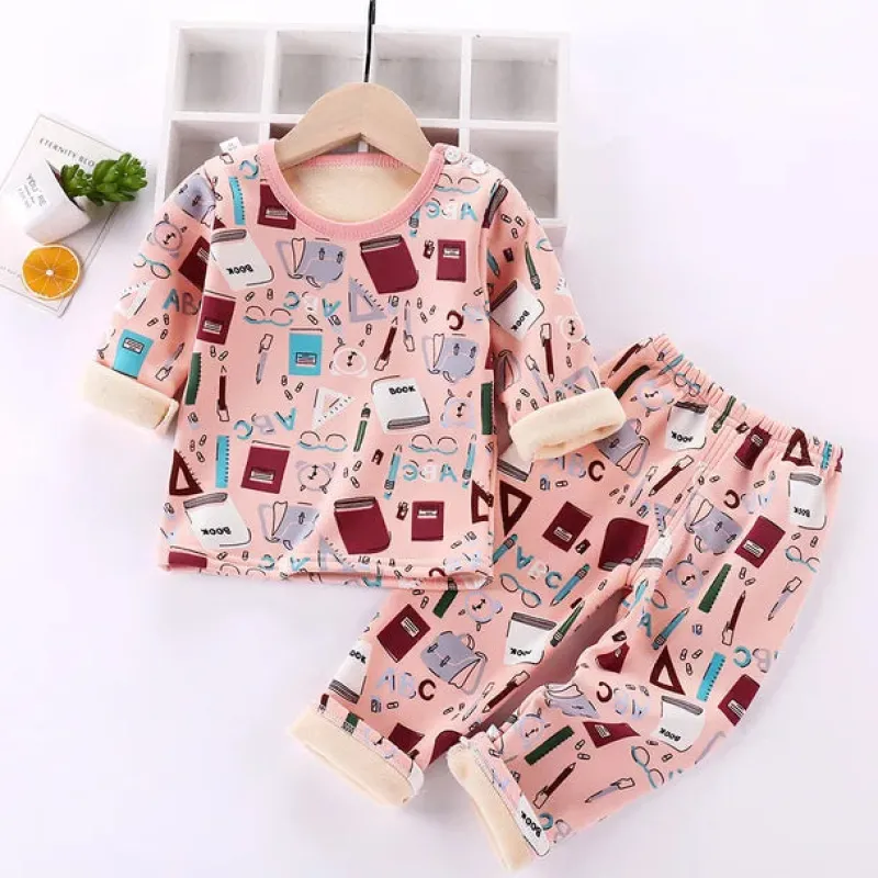 Kinder Cartoon Fleece Pyjama Mini Fashion™ - Tegneserie-fleece-pyjamas til børn Discount