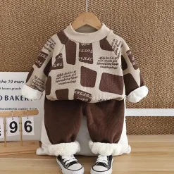 Mini Fashion™ - Varmt og stilfuldt - 2-delt fleecesæt Online