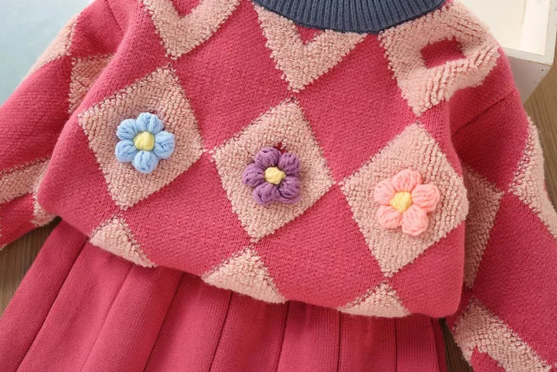 Mini Fashion™ - Vidunderligt Varmt - Vintage Strikket Sweater & Nederdel Sale