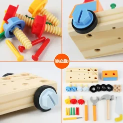 Woods™ - Værktøj til børn - Montessori-bil skruebræt Online